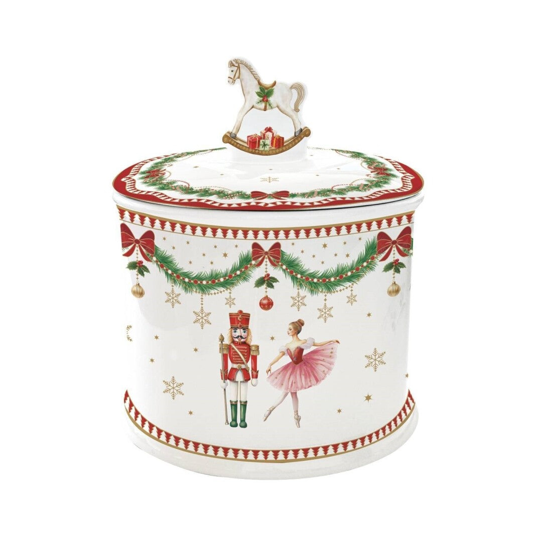 Bote Galletas Magie Noël – 16.5×14 cm – Porcelana – Tognana Navidad