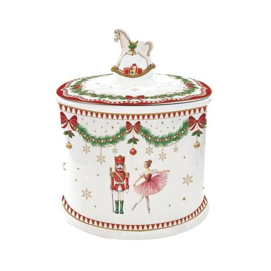 Bote Galletas Magie Noël – 16.5×14 cm – Porcelana – Tognana Navidad