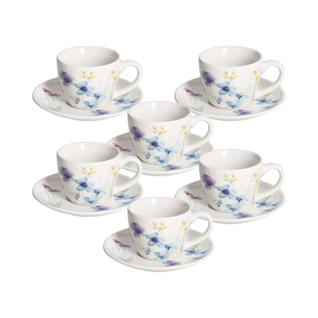 Tazas de Té con Plato Florenne – Set 6 piezas – Tognana Porcelana
