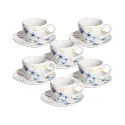 Tazas de Té con Plato Florenne – Set 6 piezas – Tognana Porcelana