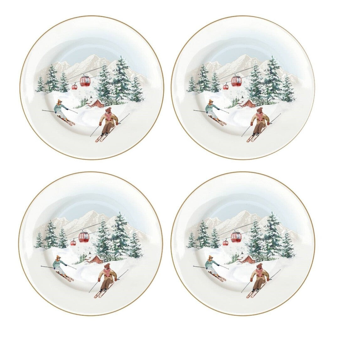 Platos Postre Chalet – Set 4 Piezas – 19 cm – Fine China – Tognana Navidad