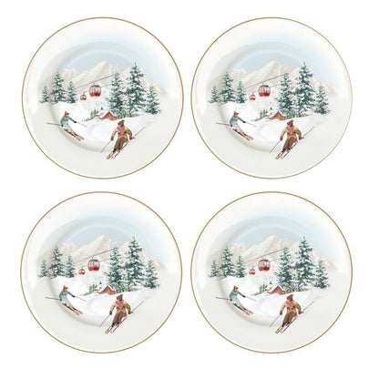 Platos Postre Chalet – Set 4 Piezas – 19 cm – Fine China – Tognana Navidad