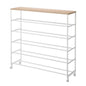 Zapatero con Ruedas 1465 – Blanco y Madera 90.5×87×26 cm – Acero + Madera