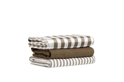 Pack 3 Paños de Cocina Algodón 50x70 – Verde Deskarao