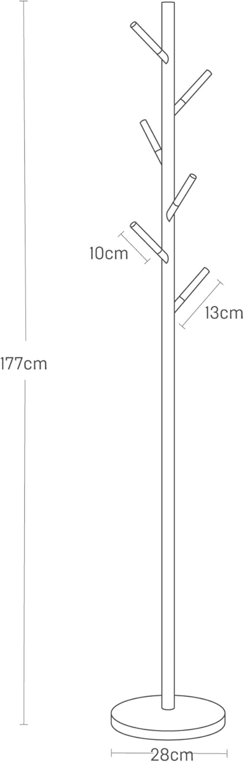 Colgador Árbol 2815 – Negro 177×28 cm – Acero + Madera