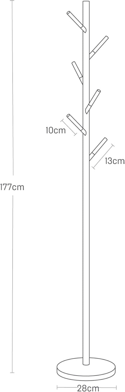 Colgador Árbol 2815 – Negro 177×28 cm – Acero + Madera