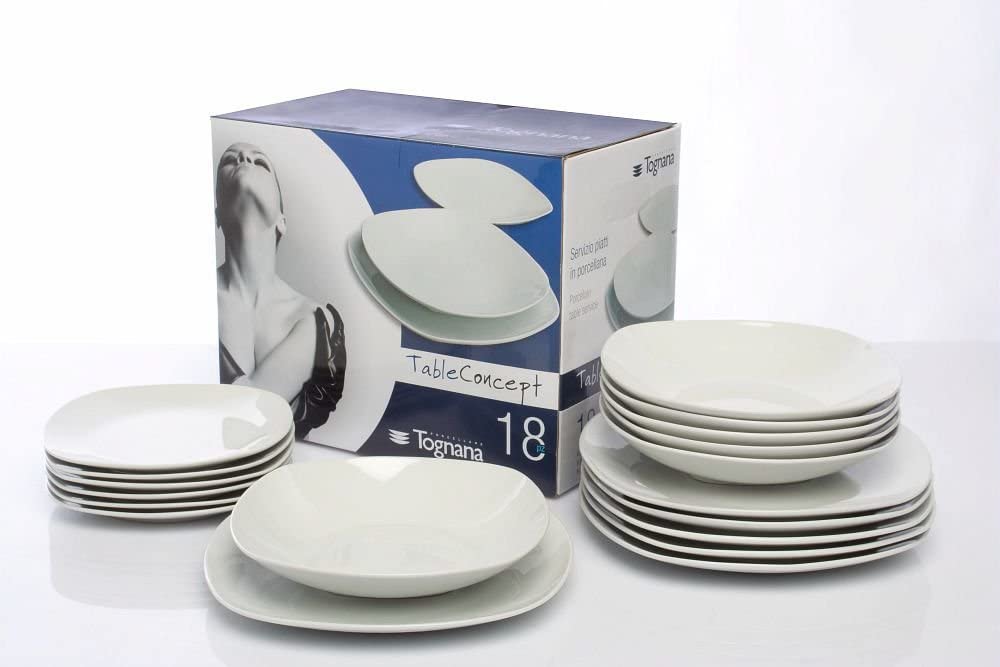 Vajilla Cuadrada Splendor 18 Piezas en Porcelana – 25/21.5/19 cm | Diseño Moderno