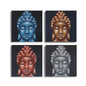 SET DE 4 CUADROS CABEZAS DE BUDA 40X40CM