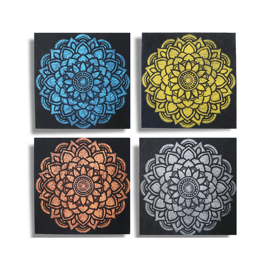 SET DE 4 CUADROS MANDALAS 30X30CM