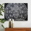 CUADRO BUDA GRIS MANDALA EFECTO BROCADO 30X40CM X 4