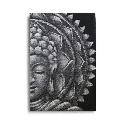 CUADRO MEDIO BUDA MANDALA GRIS 60X80CM