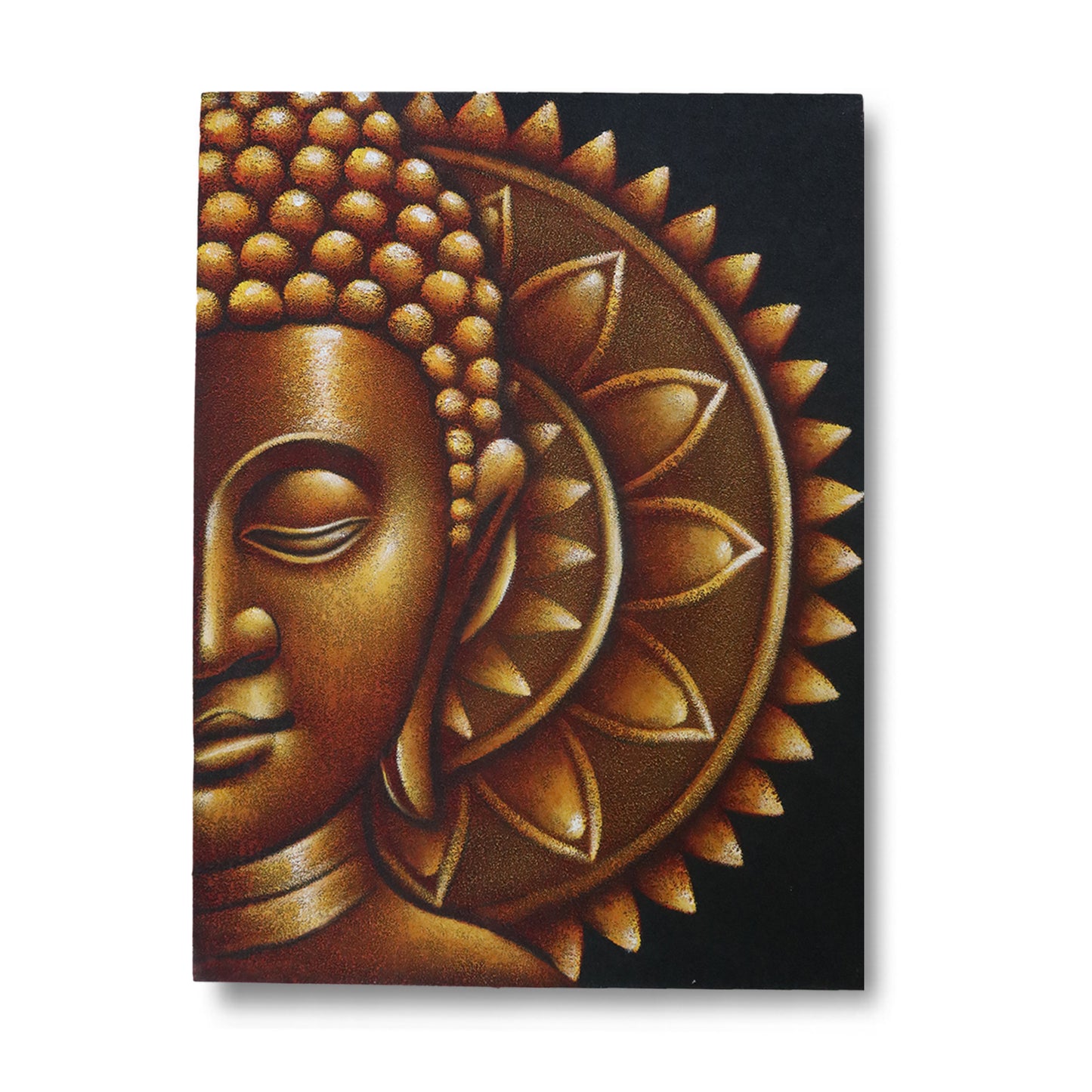 CUADRO MEDIO BUDA MANDALA DORADO 60X80CM