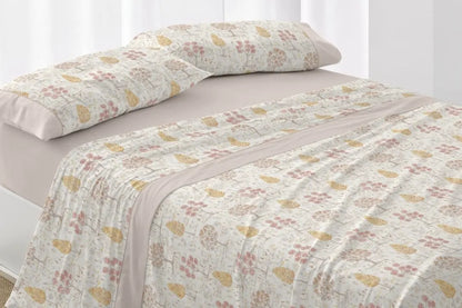 JUEGO DE SABANAS TELA 544 ARENA BURRITO BLANCO 135 cm