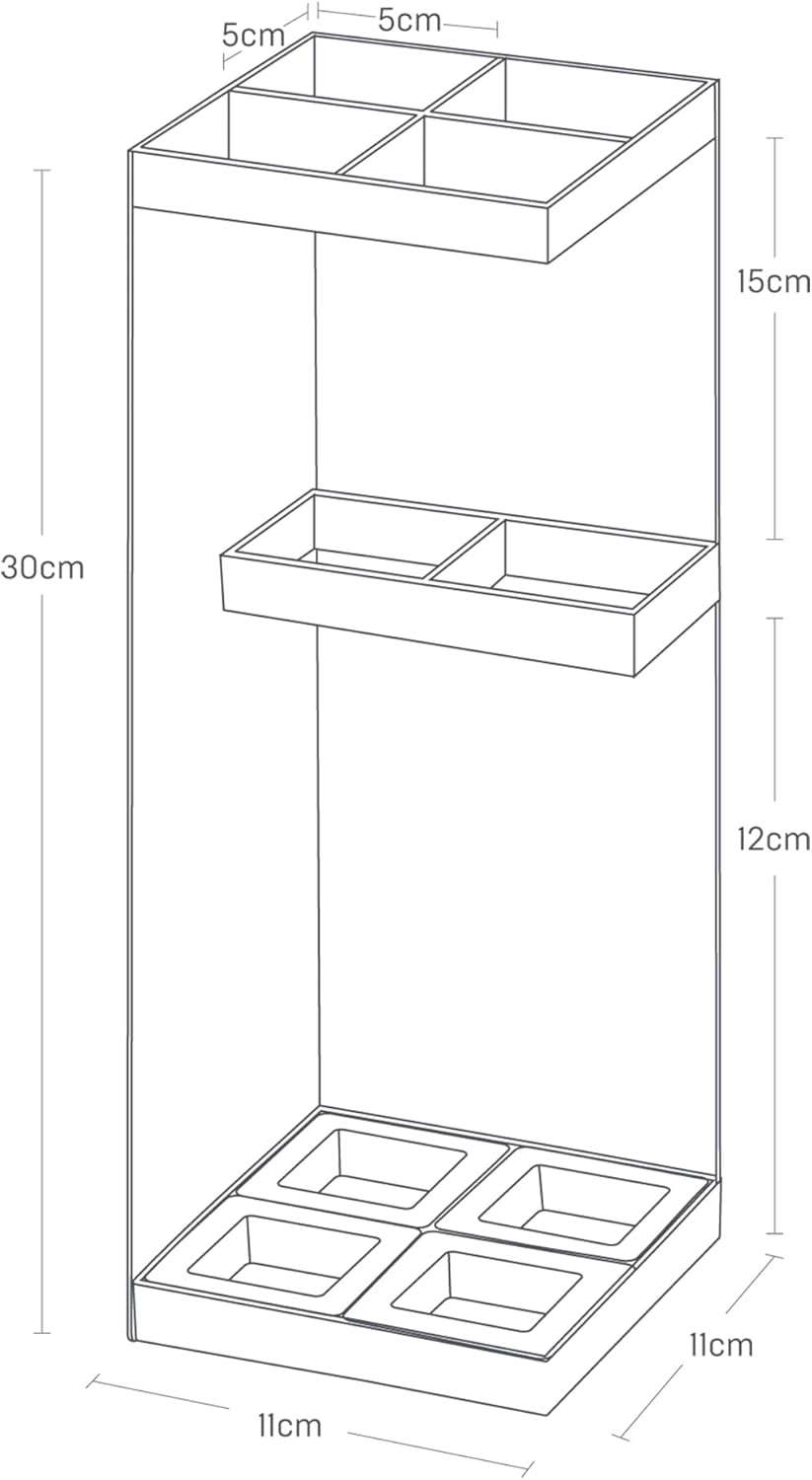 Paragüero Esquina 6719 – Negro 30×11 cm – Acero + Polipropileno