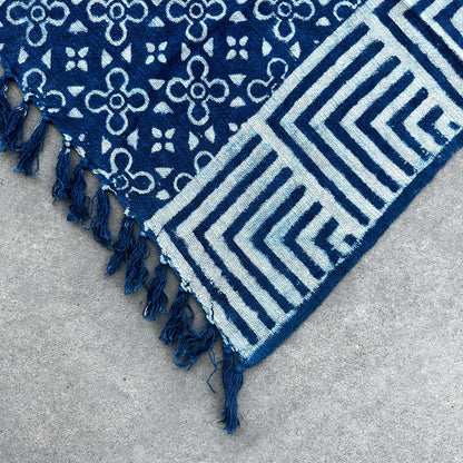 Manta Indigo Hecha a Mano - 170x120cm - Kasba Tiles