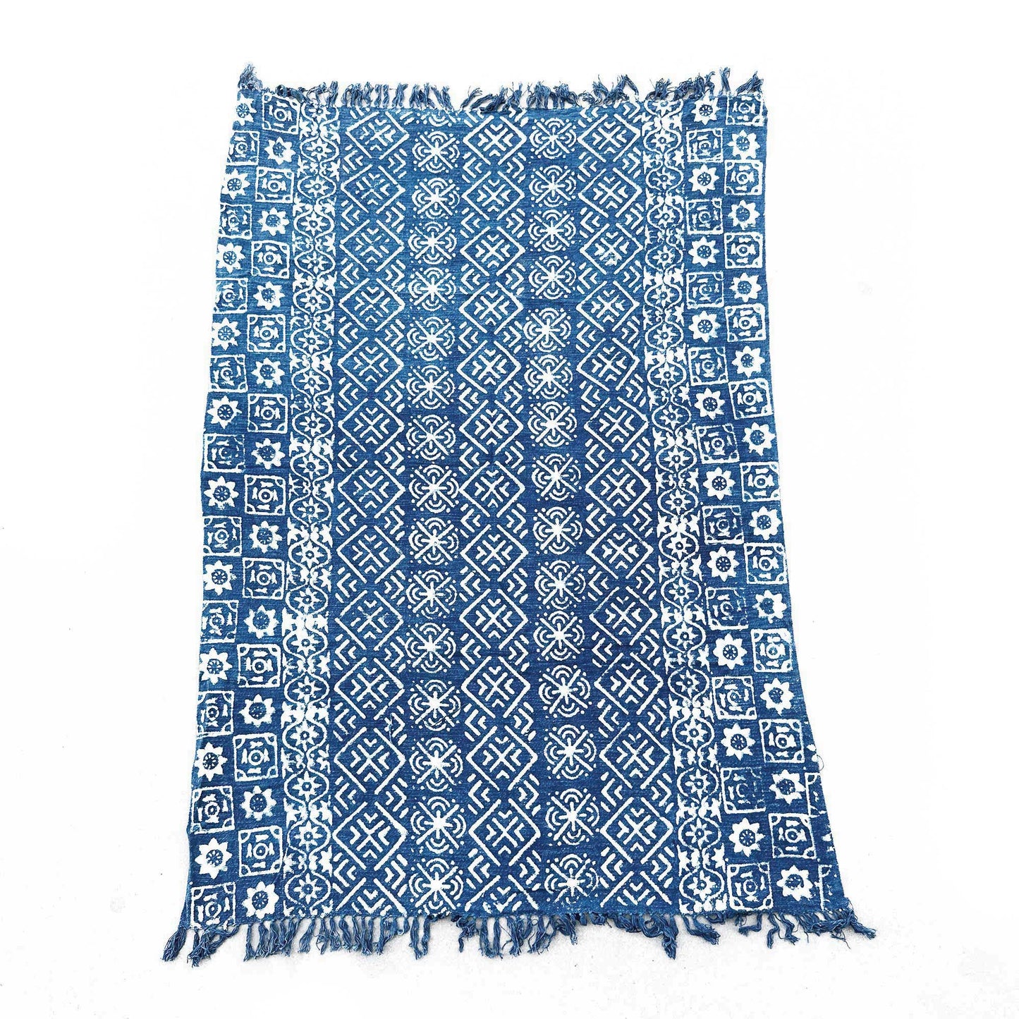 Manta Indigo Hecha a Mano - 170x120cm - Desi Stripes