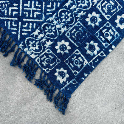 Manta Indigo Hecha a Mano - 170x120cm - Desi Stripes