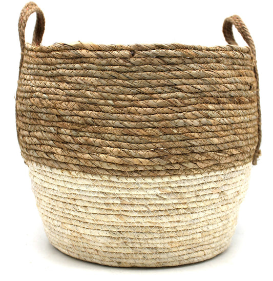 Maceta Red de Junco Blanco 36×29 cm