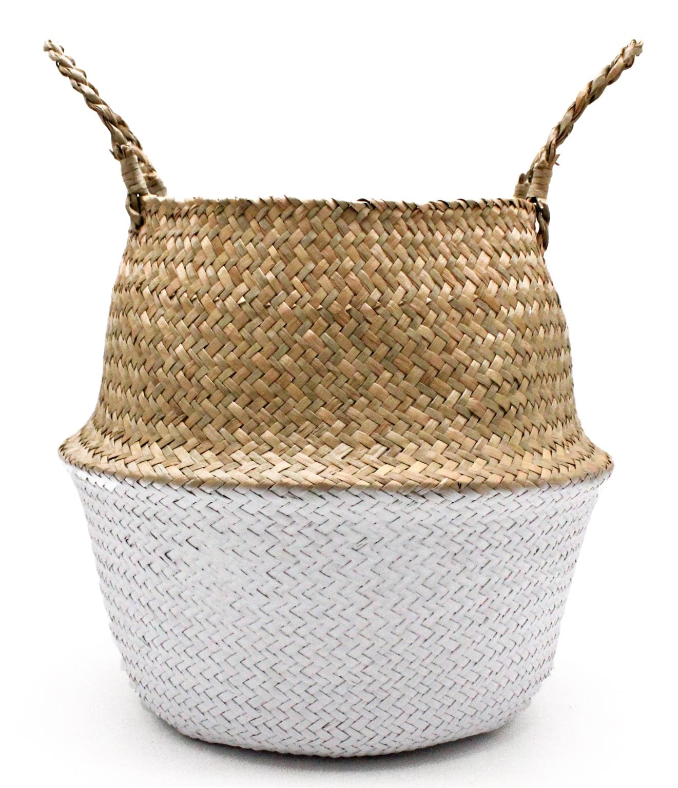 Macetero Cesto Blanco 36x36 cm de mimbre