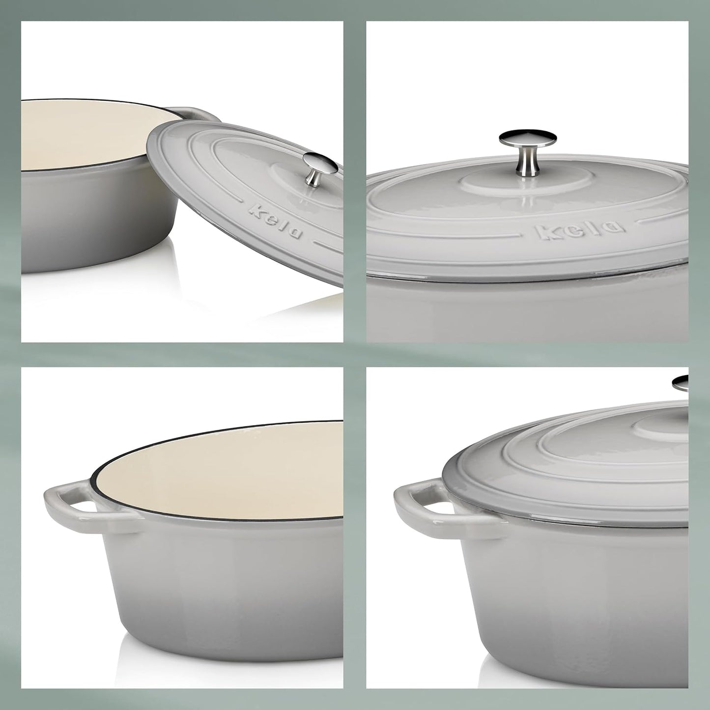 Cazuela Calido Oval con Tapa 33 × 26 cm – Kela Alemania