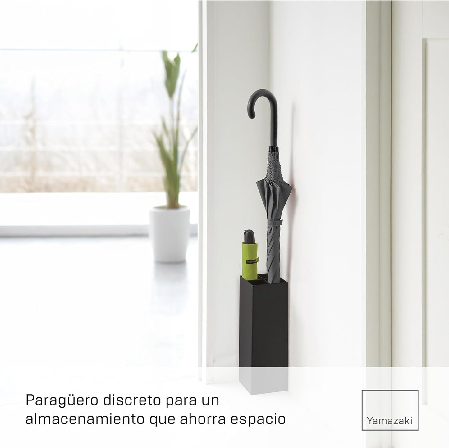 Paragüero Esquina 6719 – Negro 30×11 cm – Acero + Polipropileno