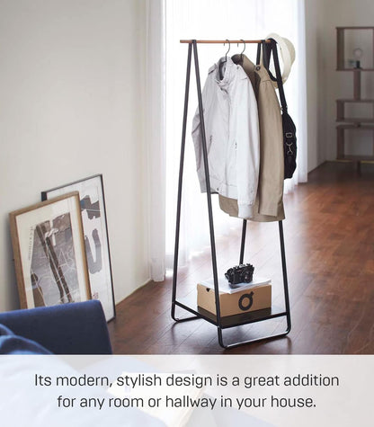 Colgador de Abrigos 2298 – Negro – 52×47×140 cm – Acero + Madera