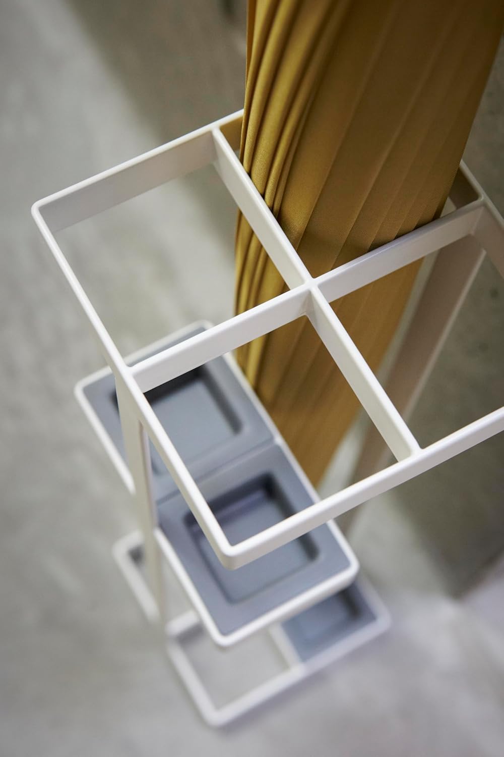 Paragüero 7639 – Blanco – 36×11×11 cm – Acero + Plástico – Japón