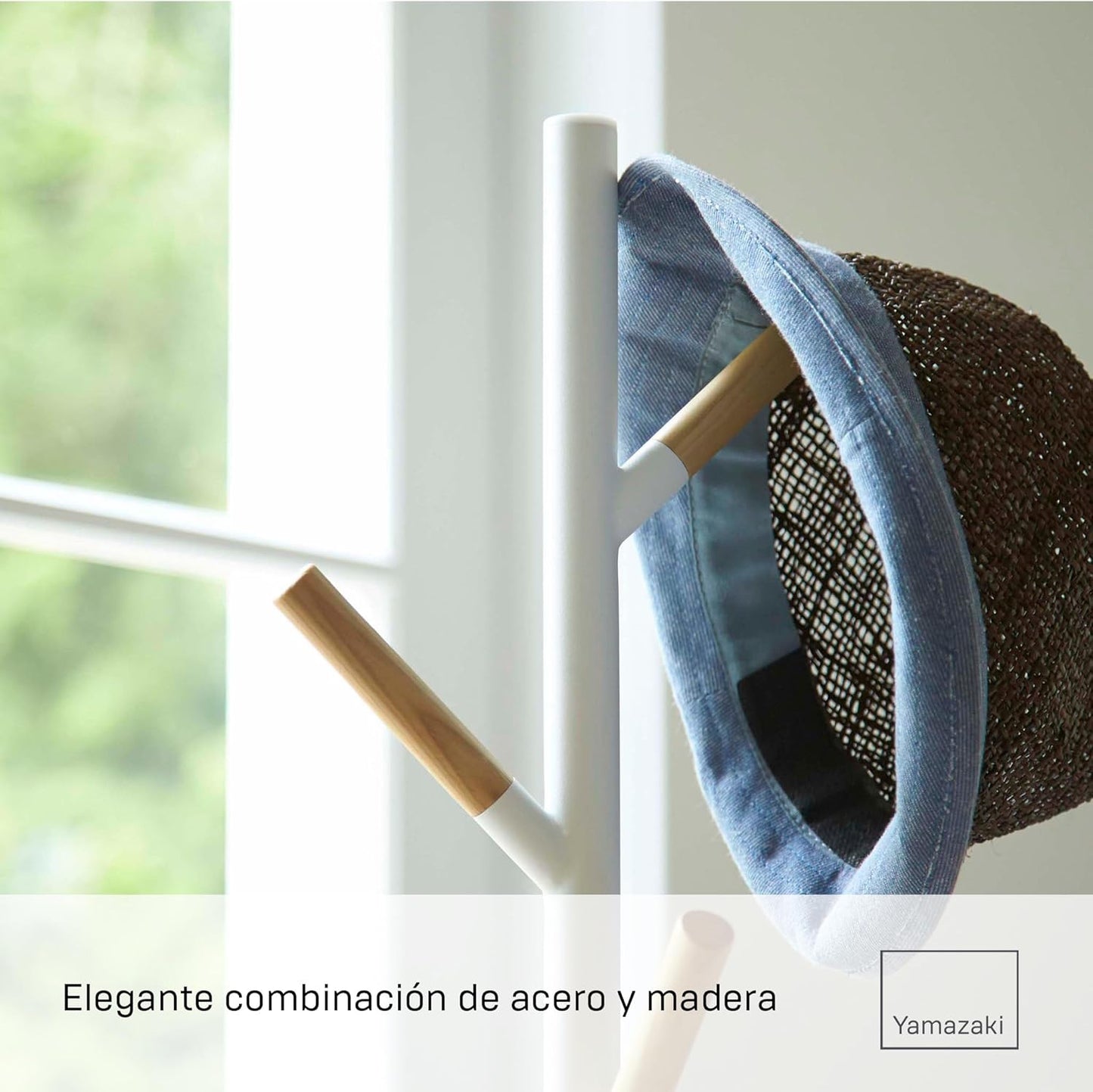 Colgador Árbol 2814 – Blanco 177×28 cm – Acero + Madera