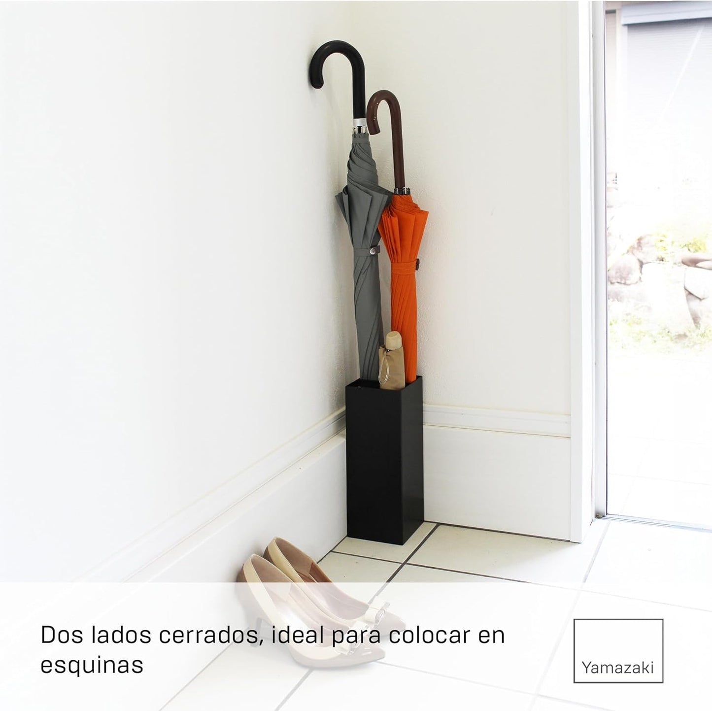 Paragüero Esquina 6719 – Negro 30×11 cm – Acero + Polipropileno