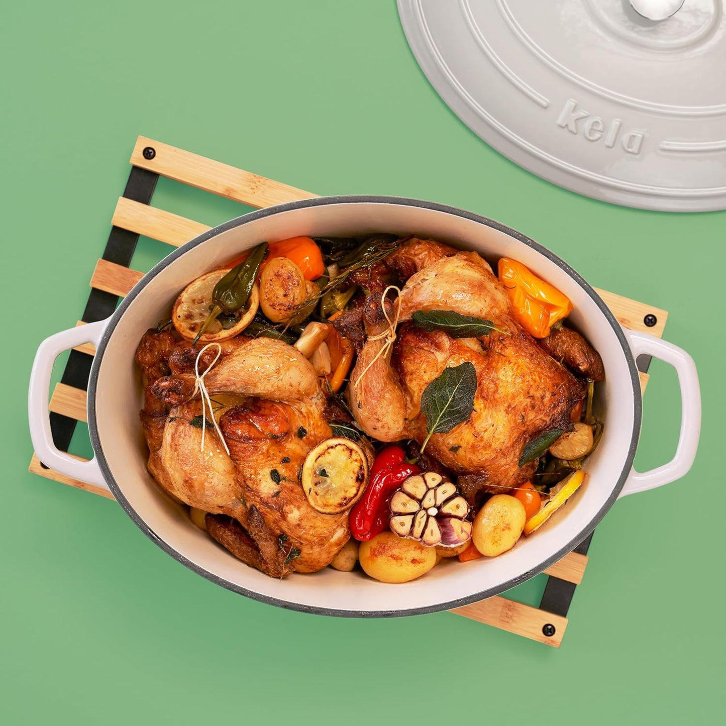 Cazuela Calido Oval con Tapa 33 × 26 cm – Kela Alemania