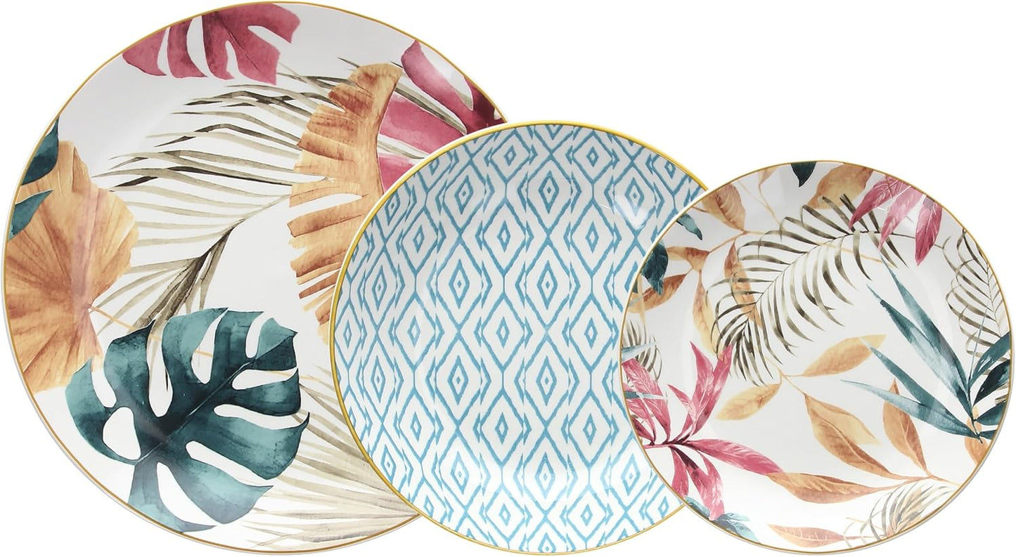 Vajilla Tropical 18 Piezas – Porcelana – Tognana Diseño Italiano