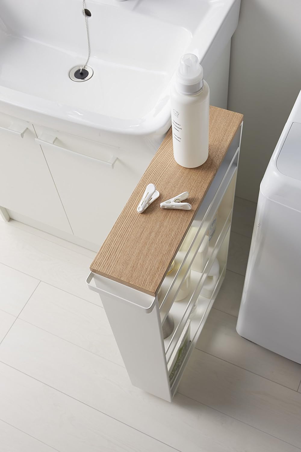 Carro de Cocina 3627 Tower – Blanco 80.5×47.5×13 cm – Acero + Madera