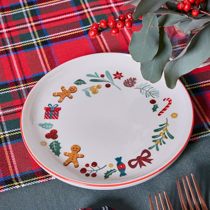 Vajilla Carol 12 Piezas – Porcelana – Diseño Navidad – Tognana