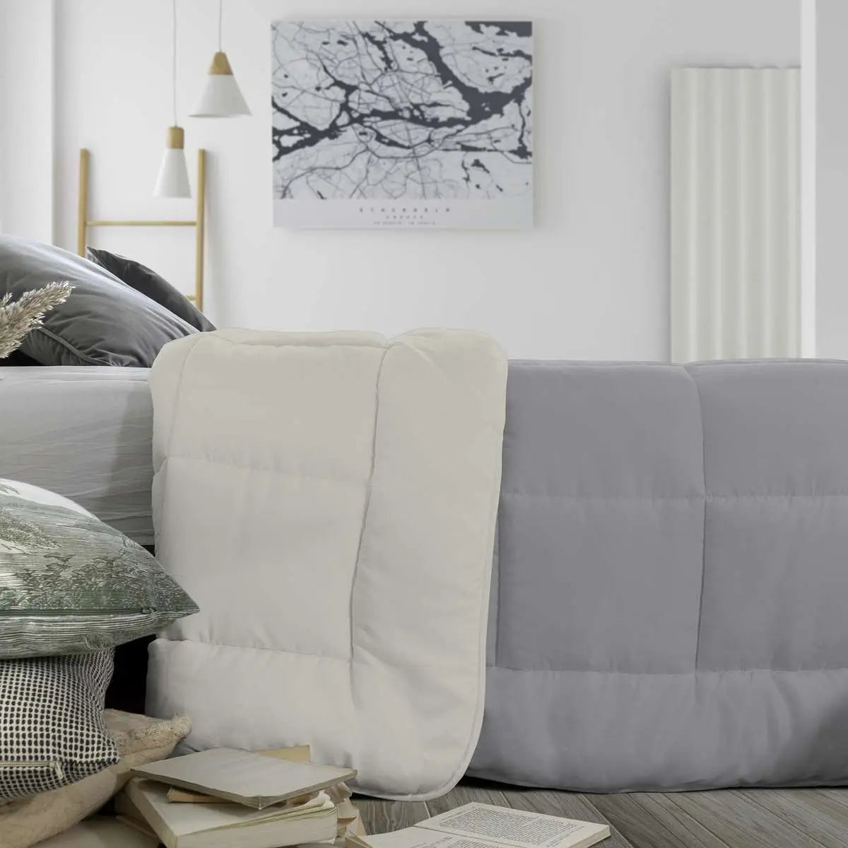 EDREDON NÓRDICO CALIFORNIA 350 BICOLOR GRIS ICELANDS 200x270 cm