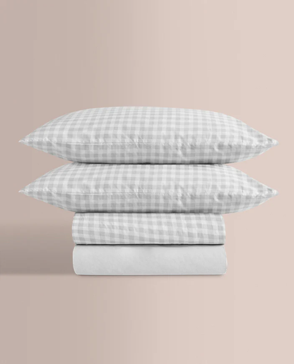 JUEGO SABANAS TELA 150 HILOS ELIA GRIS DON ALGODON 105 cm