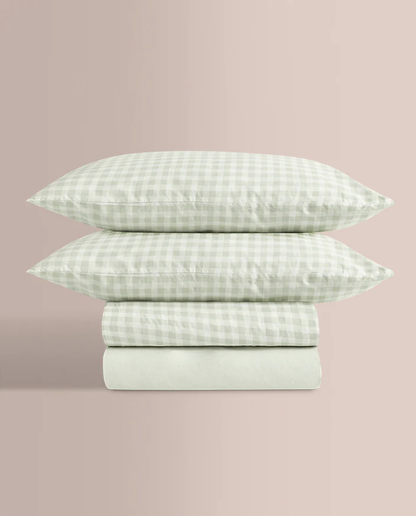 JUEGO SABANAS TELA 150 HILOS ELIA VERDE DON ALGODON 90 cm