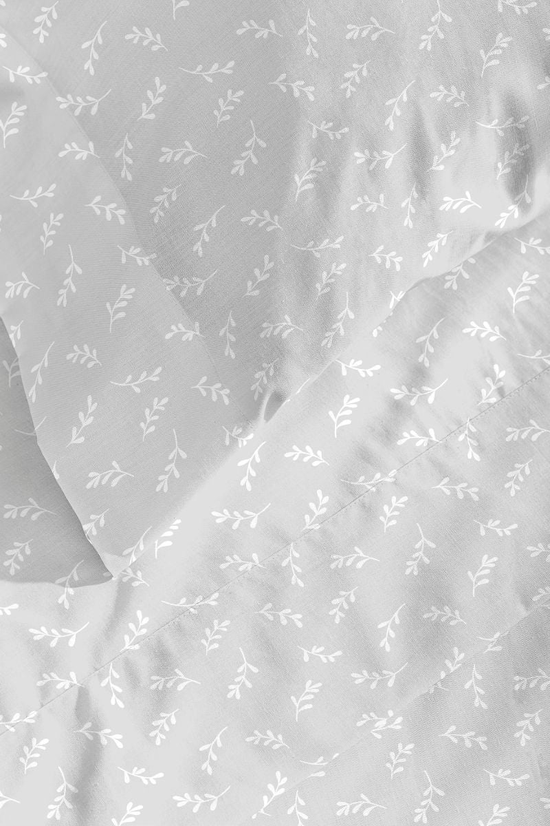 JUEGO SABANAS TELA 150 HILOS ZALE GRIS DON ALGODON 90 cm