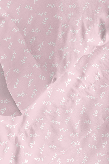 JUEGO SABANAS TELA 150 HILOS ZALE ROSA DON ALGODON 90 cm