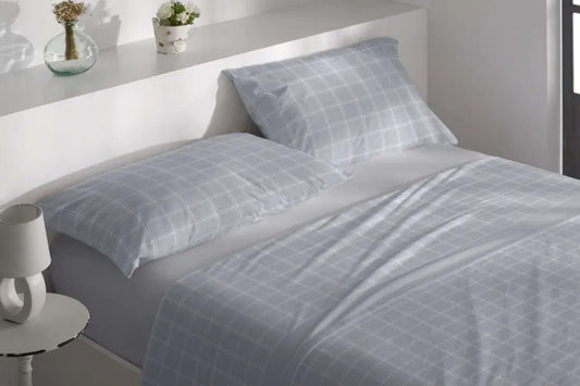 JUEGO DE SABANAS VELVELINA D8 ACERO BURRITO BLANCO 135 cm