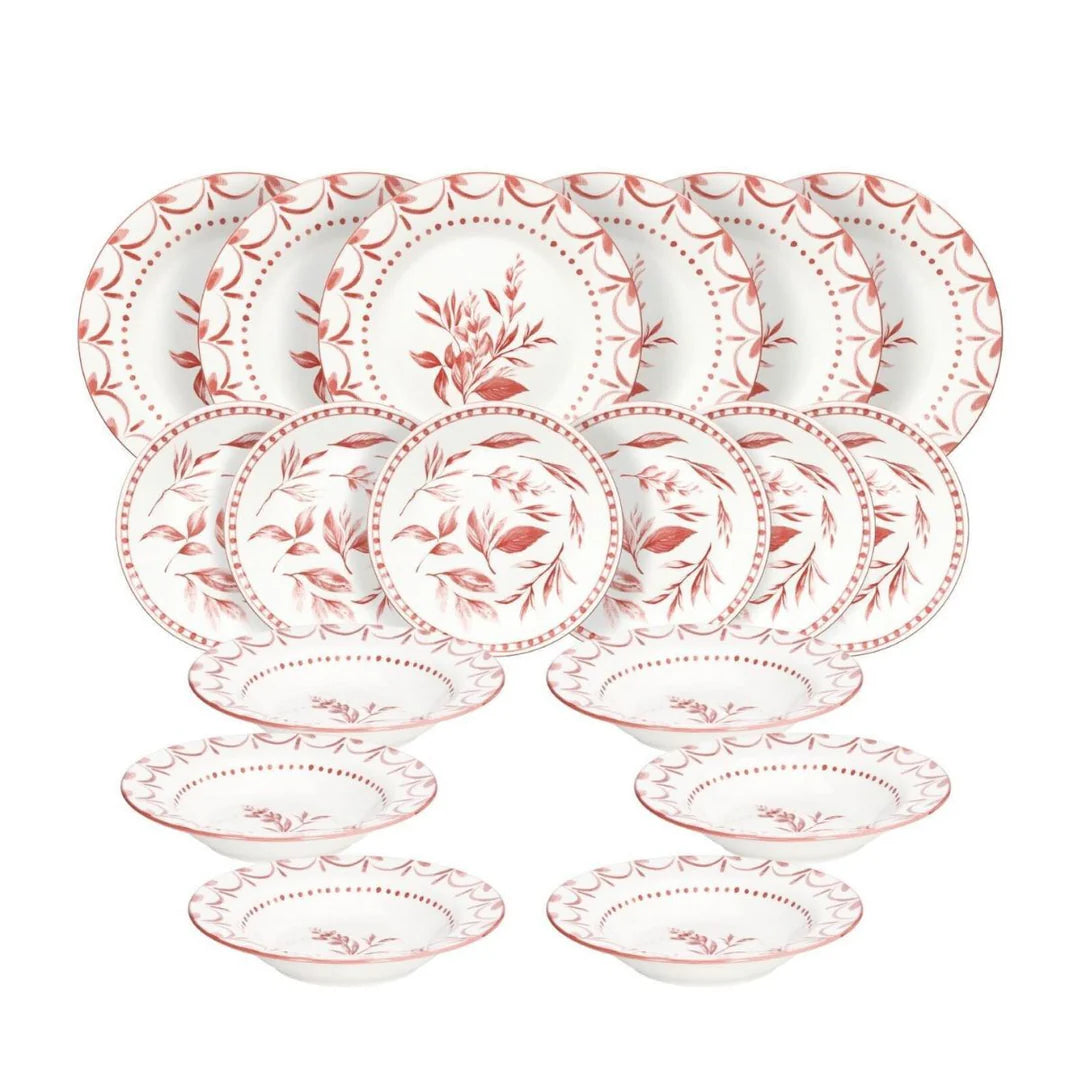 Vajilla Loira Coral 18 Piezas – Porcelana – Tognana Diseño Italiano