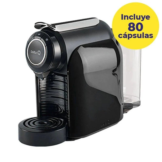 Cafetera Delta Q Qool Evolution Negra + 80 Cápsulas QALIDUS | Espresso y Café Largo