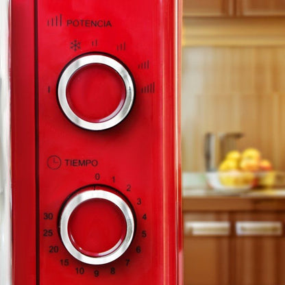 Microondas Grunkel Vintage MW-20ROJO | 700W | 20L | Rojo | 8 Programas Predefinidos