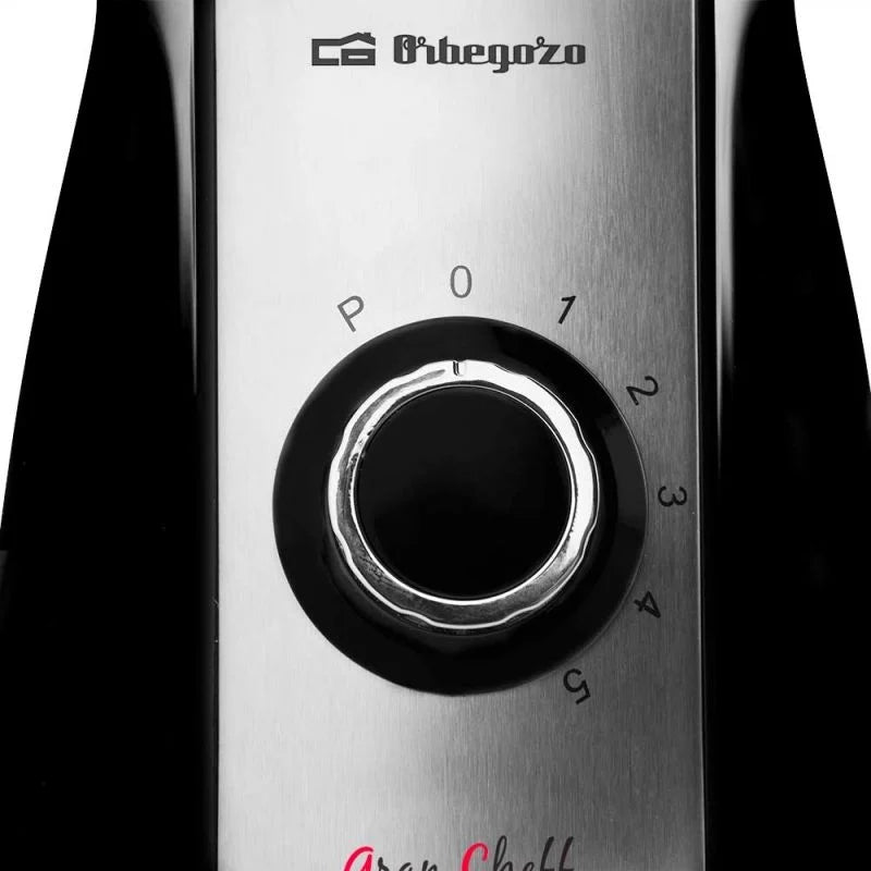 Batidora de Vaso Orbegozo BV 6575 - 600W, 5 Velocidades, 1.5L, Cuchillas de Titanio