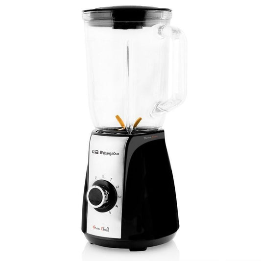 Batidora de Vaso Orbegozo BV 6575 - 600W, 5 Velocidades, 1.5L, Cuchillas de Titanio