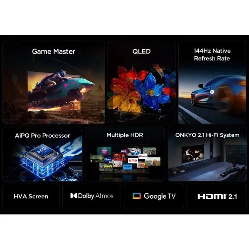 Smart TV TCL QLED 65P8K 65” 4K Ultra HD | Google TV | Dolby Vision | 120Hz Gaming