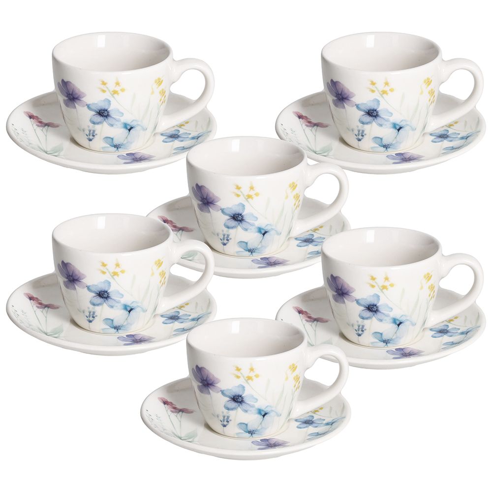 Tazas de Café con Plato Florenne – Set 6 piezas – Tognana Porcelana