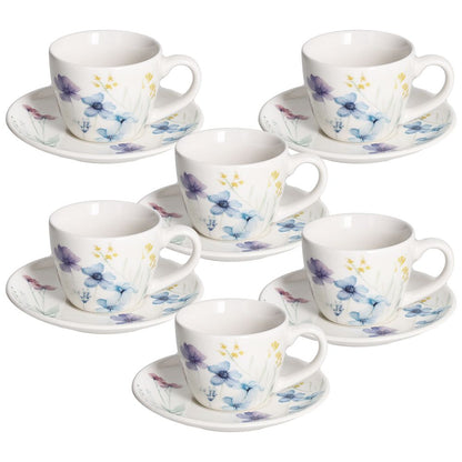 Tazas de Café con Plato Florenne – Set 6 piezas – Tognana Porcelana