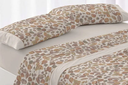 JUEGO DE SABANAS TELA 049 CANELA BURRITO BLANCO 150/160 cm