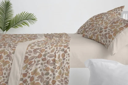 JUEGO DE SABANAS TELA 049 CANELA BURRITO BLANCO 150/160 cm