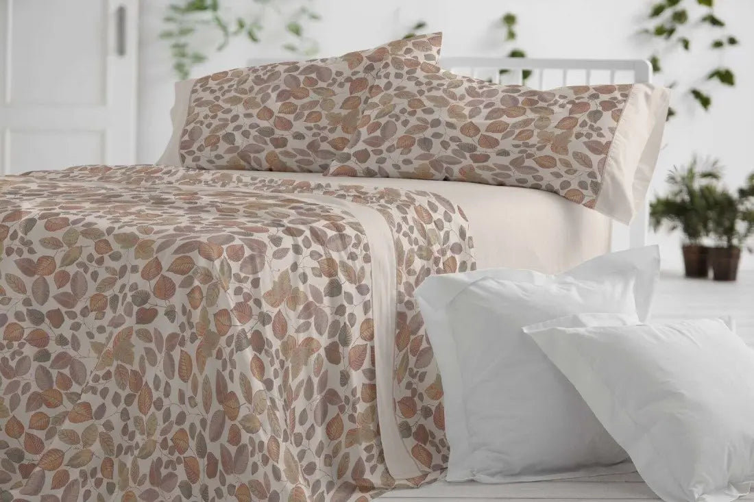 JUEGO DE SABANAS TELA 049 CANELA BURRITO BLANCO 135 cm